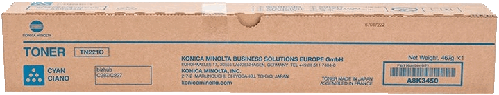 Minolta Toner C227/287 TN221C cyan (A8K3450)