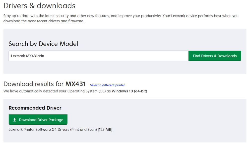 Lexmark Drivers & downloads